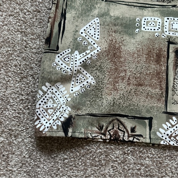 Vintage 90s/Y2K Caribou Tan Green Tribal Pattern Tank Top Womens Size Large Boho - Picture 13 of 15